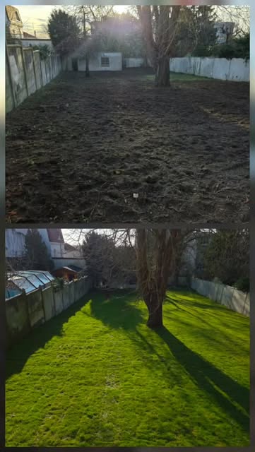 Grand jardin remis au propre par Côté Paysage près de Chelles